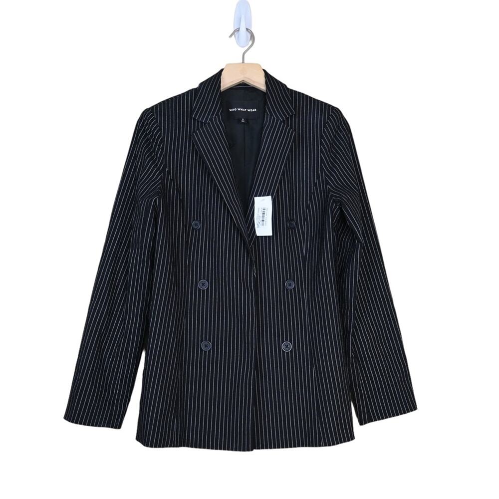 Who What Wear Womens S Career Black White Stripe Blazer